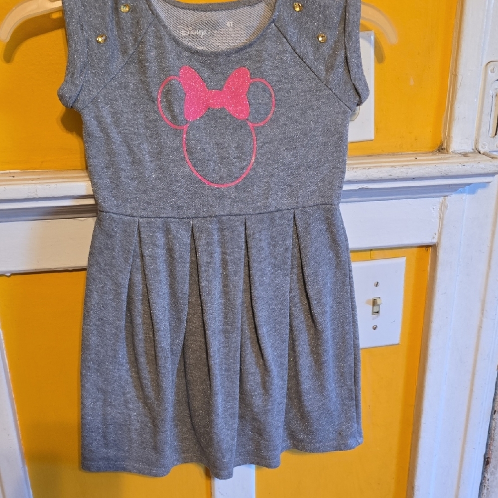 Disney Gray Pink Sundress Sleeveless Crew Neck